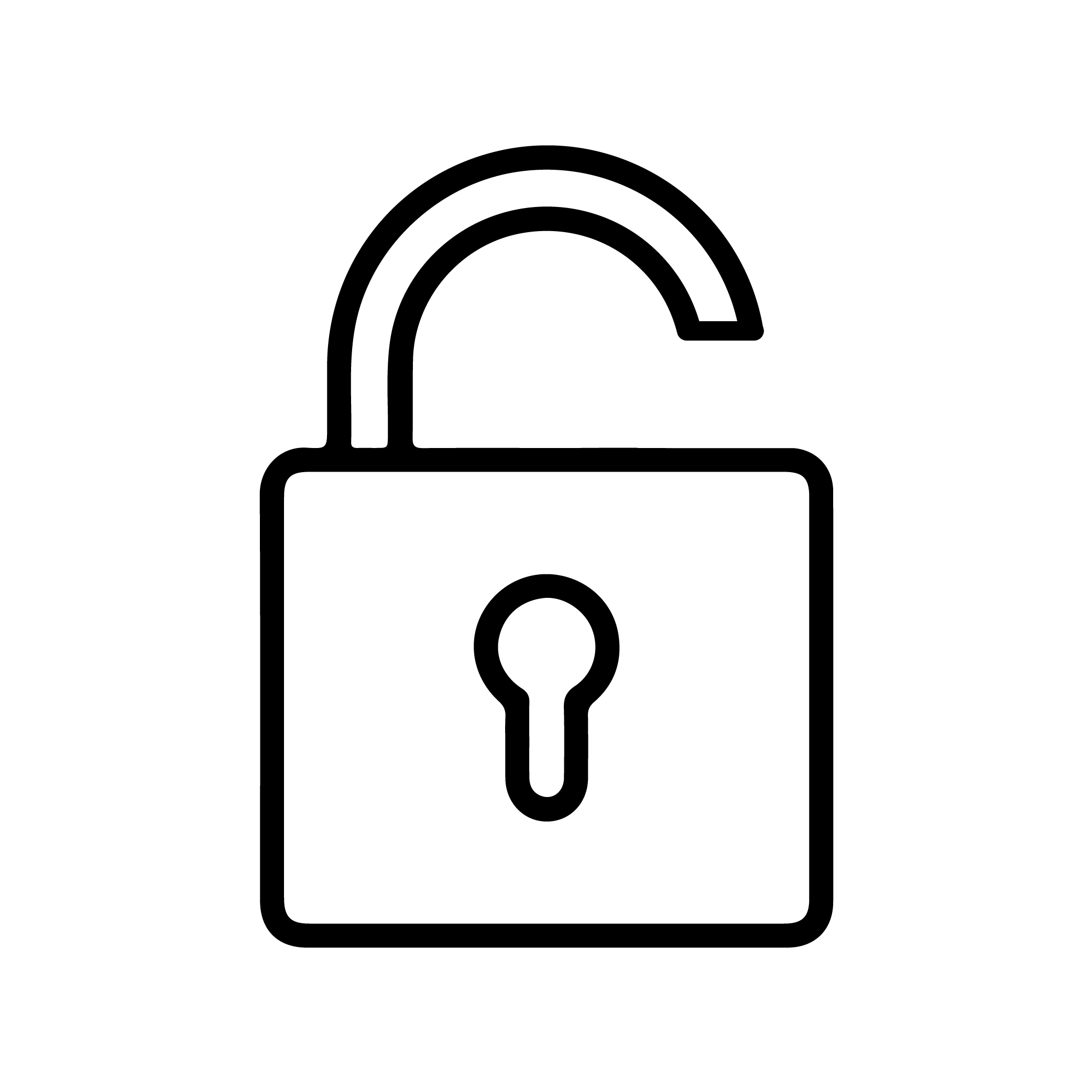 outlined lock icon